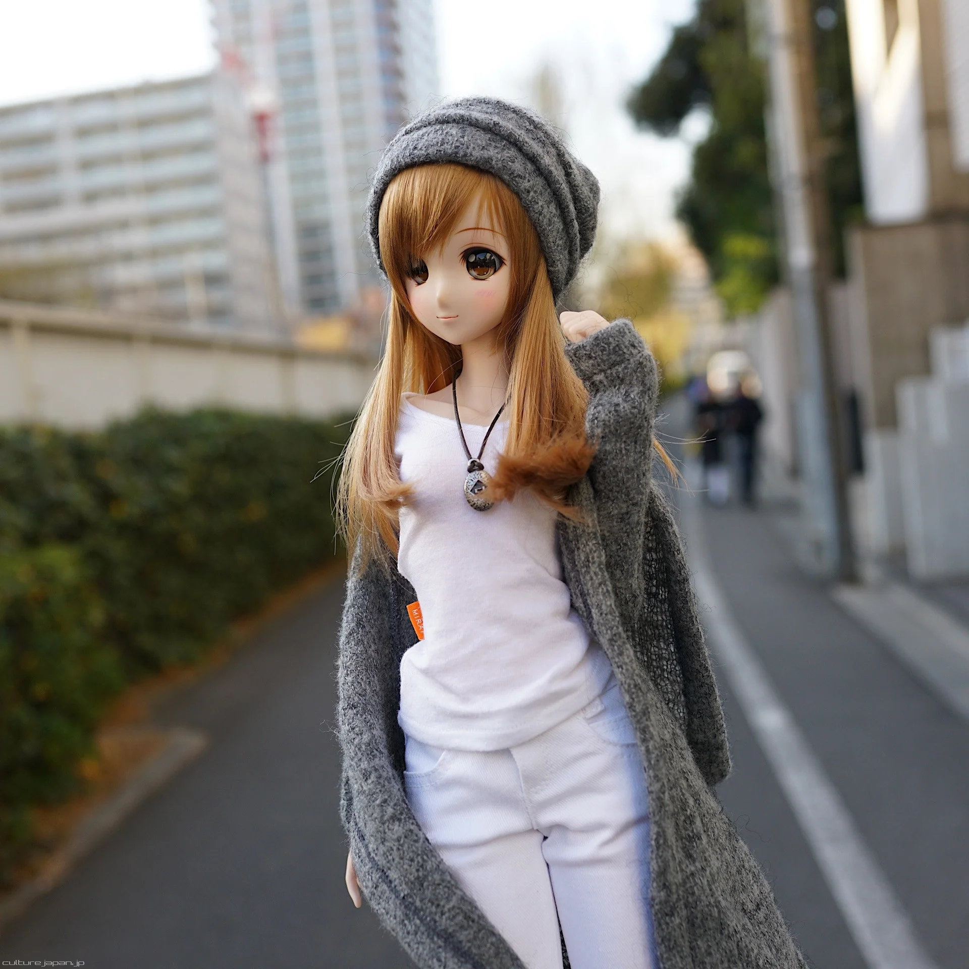 Hoodie Knit Coat (Gray) - Image 3