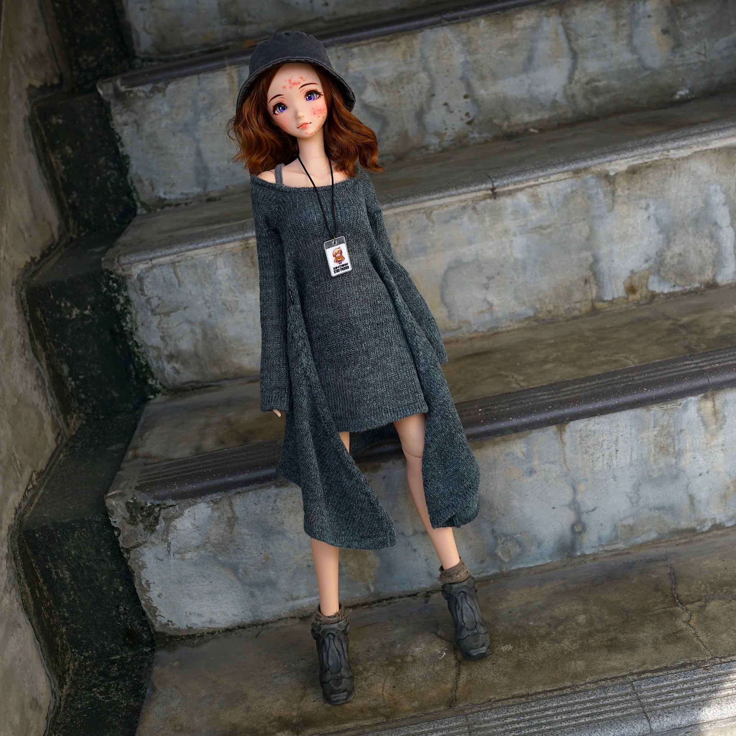 Irregular Hem Sweater (Ash Blue) - Image 3