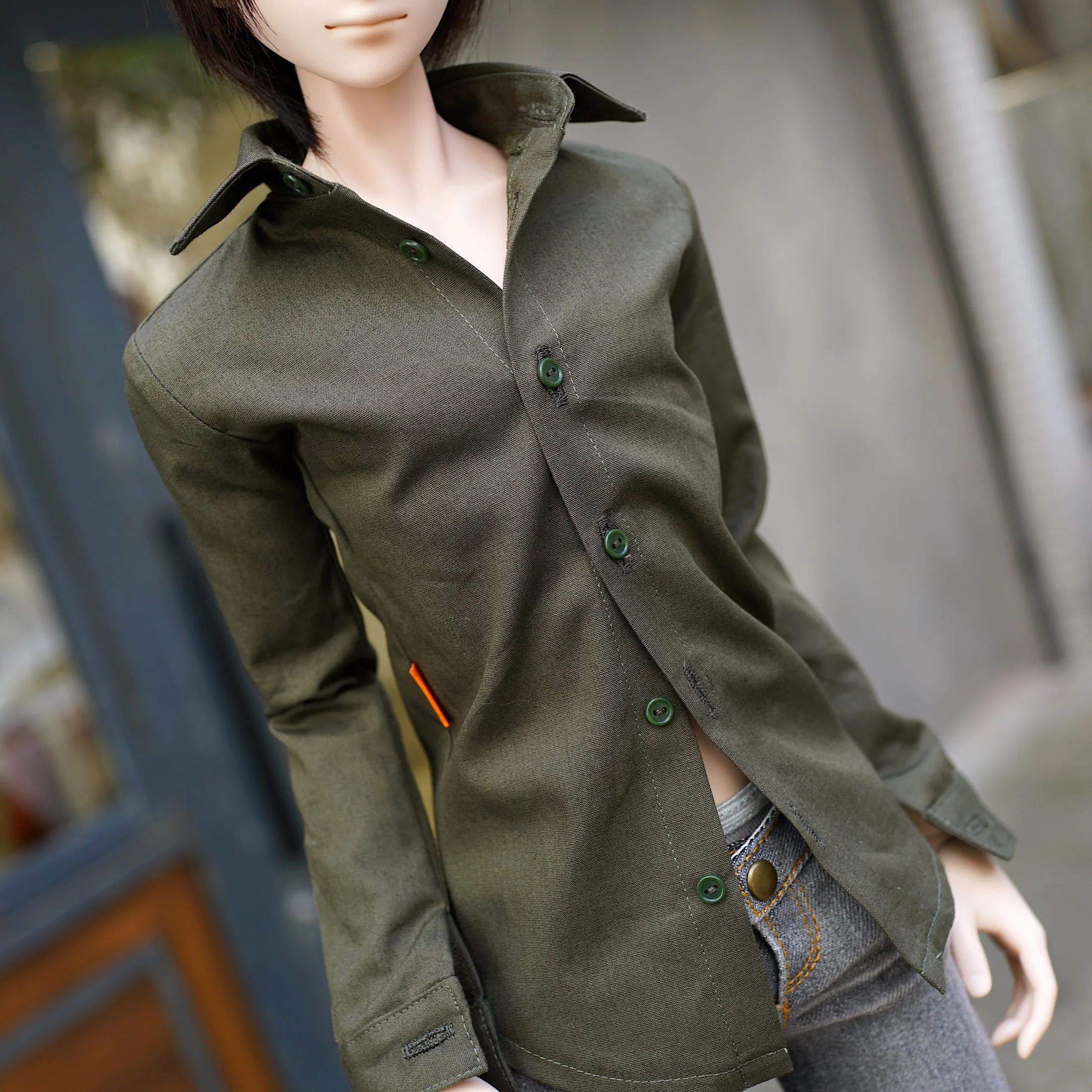 Mens Shirt (Khaki Green) - Image 7