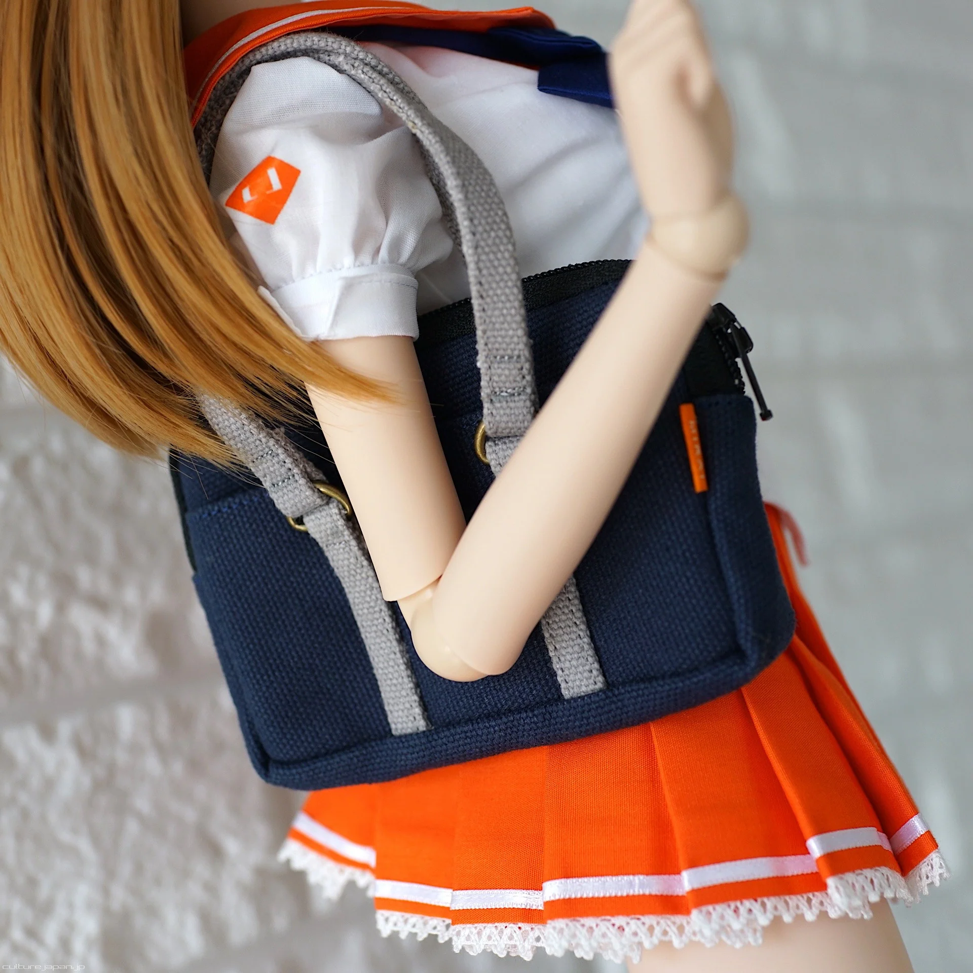 Canvas School Bag (Navy) - Image 3